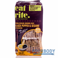 EatRite Brown Rice Crackers Black Pepper 100g