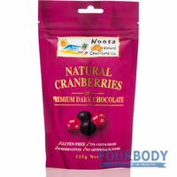 Noosa Natural Chocolate Co. Cranberries in Dark Choc 125g
