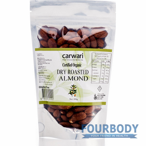 Carwari Organic Dry Roasted Almonds 200g