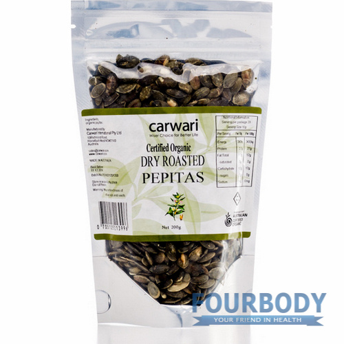 Carwari Organic Dry Roasted Pepitas 200g