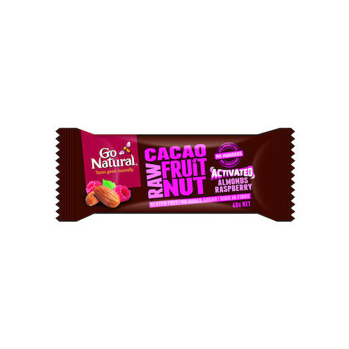 Go Natural Raw Cacao Almond Raspberry Bars 40g
