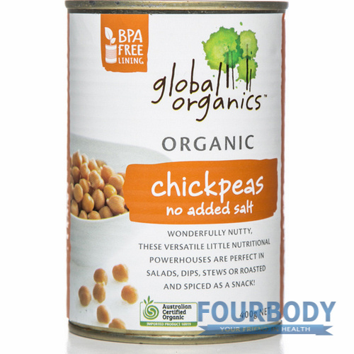 Global Organics Chick Peas No Added Salt Organic 400g