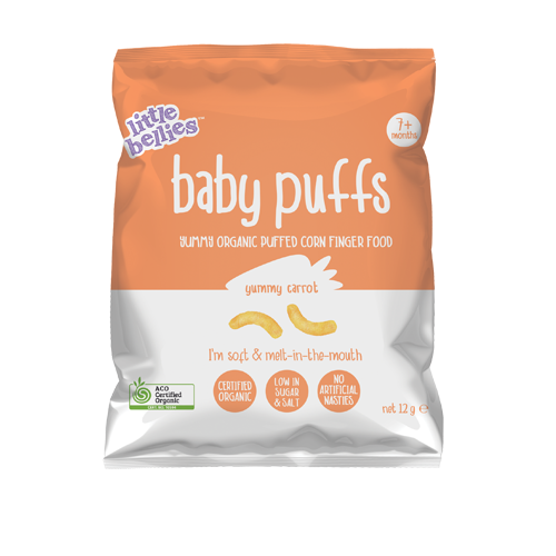 Little Bellies Baby Puffs Carrot 12g