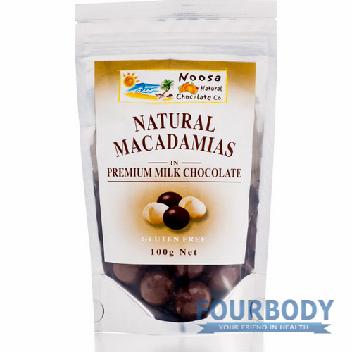 Noosa Natural Chocolate Co. Macadamias in Milk Choc 100g