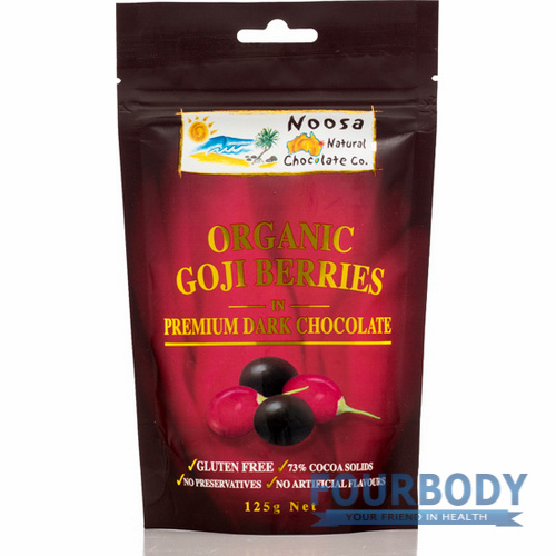 Noosa Natural Chocolate Co. Goji Berries in Dark Choc 125g