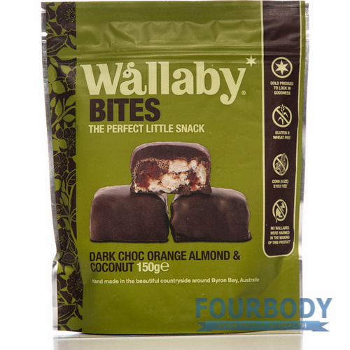 Wallaby Bites Dark Choc Orange Almond Coconut 150g
